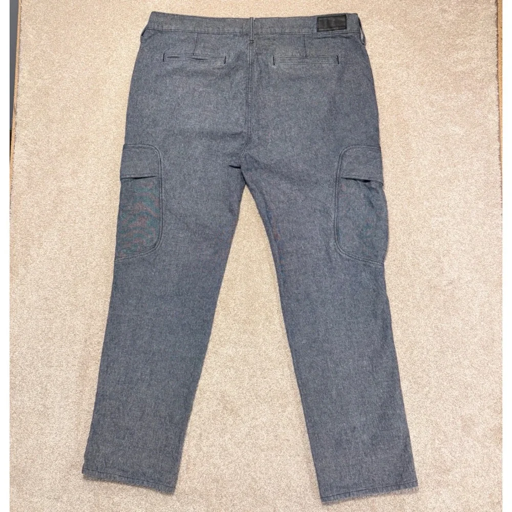 True Religion Cargo Jeans Men 40W Gray Devin Straight Leg Utility Denim Pants
